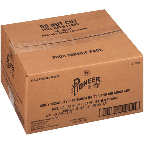 Pioneer Spicy Texas Style Premium Batter and Breading Mix, 5 Pound -- 6 per case.