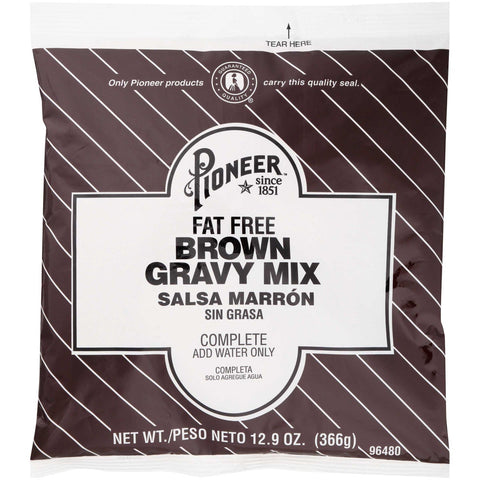 Pioneer Fat Free Brown Gravy Mix, 12.9 Ounce -- 6 per case.