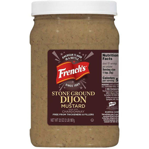 Frenchs Stone Ground Dijon Mustard, 32 Ounce -- 6 per case