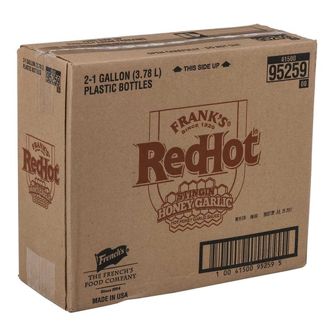 Franks RedHot Stingin Honey Garlic Hot Sauce, 1 Gallon -- 2 per case.