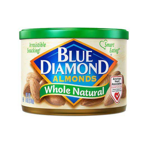 Blue Diamond Whole Natural Almonds, 6 Ounce Can -- 12 per case