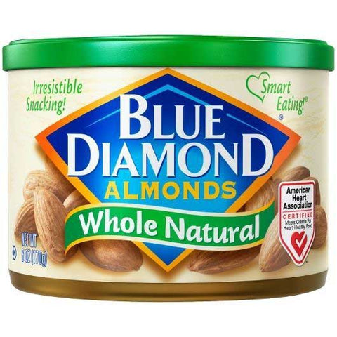 Blue Diamond Whole Natural Almonds, 6 Ounce Can -- 12 per case