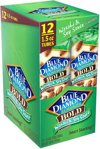 Blue Diamond Almonds Bold Wasabi and Soy Sauce Almonds, 1.5 Ounce -- 144 per case