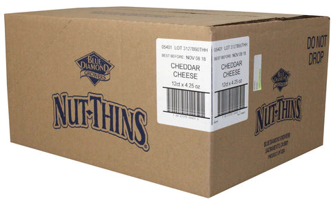 Blue Diamond Cheddar Cheese Nut Thins Cracker, 4.25 Ounce -- 12 per case