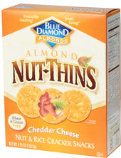Blue Diamond Cheddar Cheese Nut Thins Cracker, 4.25 Ounce -- 12 per case