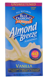 Almond Breeze Vanilla Unsweetened Almond Milk, 64 Ounce -- 8 per case.