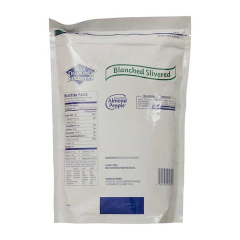 Blue Diamond Blanched Slivered Almonds, 2 Pound -- 4 per case