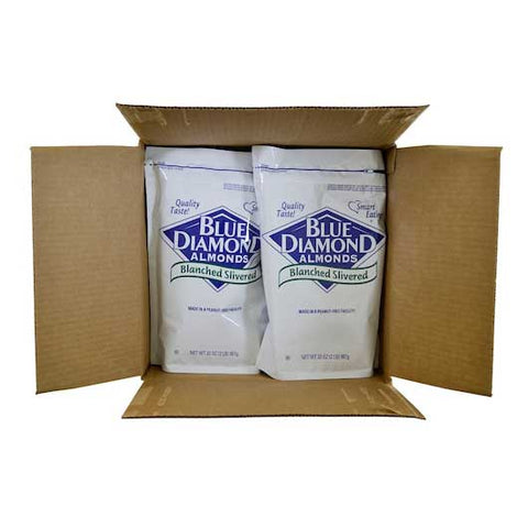 Blue Diamond Blanched Slivered Almonds, 2 Pound -- 4 per case