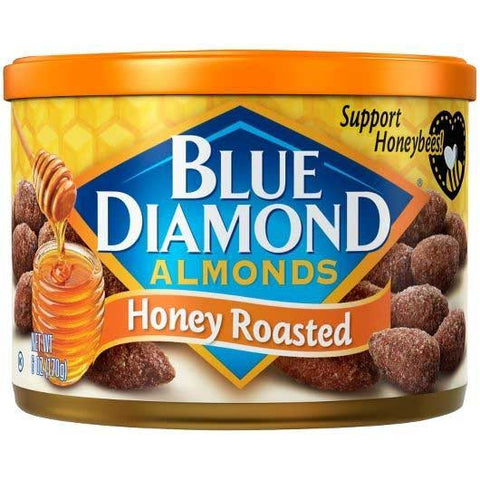 Blue Diamond Honey Roasted Whole Almonds, 6 Ounce -- 12 per case
