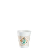Dart Foam Hot/Cold Cups, 8oz, White w/Brown & Green, 1000/Carton