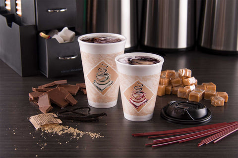 Dart Red Accents Cafe G Stock Printed Foam Cup, 12 Ounce -- 1000 per case.