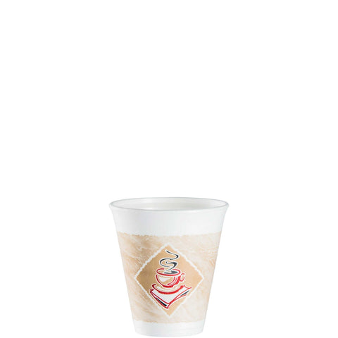 Dart Red Accents Cafe G Stock Printed Foam Cup, 12 Ounce -- 1000 per case.