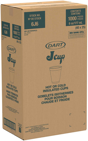 Dart Insulated Foam Cup, 6 Ounce -- 1000 per case