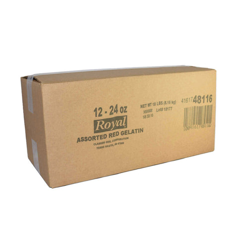 Royal Assorted Red Gelatin 24 Ounce each -- 12 per case.