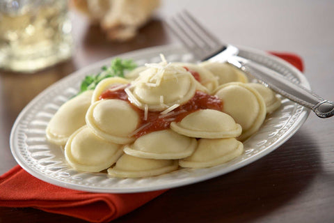 Rosina Food Pre Cooked Mini Rounds Cheese Ravioli Pasta, 12 Ounce -- 18 per case.