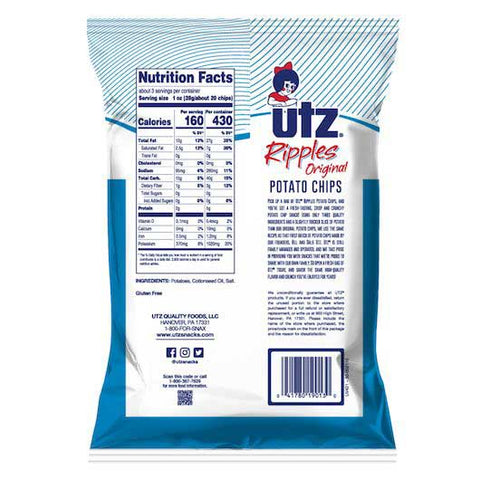 Utz Ripples Original Potato Chips, 2.75 Ounce -- 14 per case