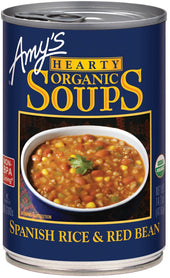 Amys Organic Hearty Spanish Rice and Red Bean Soup, 14.7 Ounce -- 12 per case.