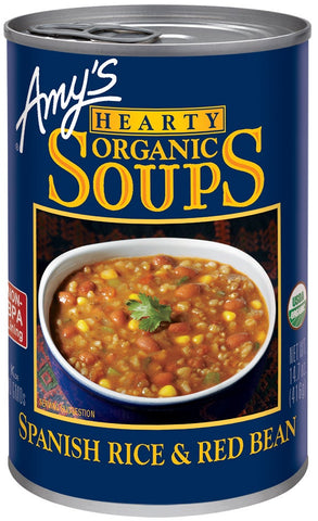 Amys Organic Hearty Spanish Rice and Red Bean Soup, 14.7 Ounce -- 12 per case.