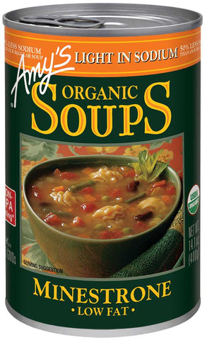 Amys Organic Light in Sodium Minestrone Soup, 14.1 Ounce -- 12 per case.