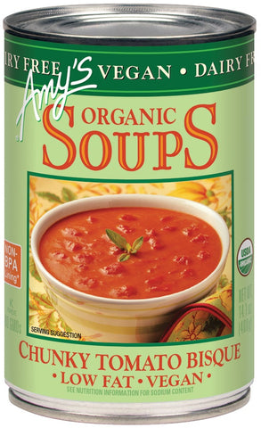 Amys Organic Vegan Chunky Tomato Bisque, 14.1 Ounce -- 12 per case.
