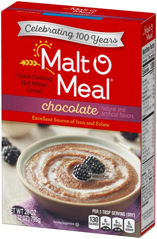 Malt-O-Meal Chocolate Hot Wheat Cereal, 28 ounce -- 12 per case