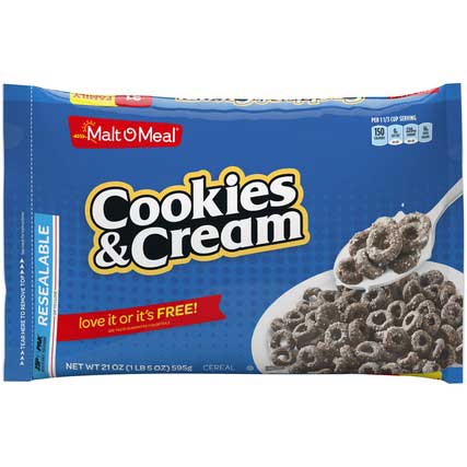 Malt O Meal Cookies and Cream Cereal, 21 Ounce -- 9 per case