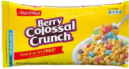 Malt O Meal Berry Colossal Crunch, 34.5 Ounce -- 6 per case