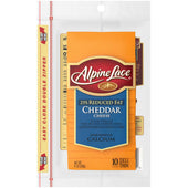 Alpine Lace Sliced 25% Reduced Fat Cheddar Cheese, 8 Ounce -- 12 per case