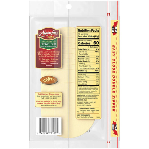 Alpine Lace Sliced Provolone Cheese with Smoked Flavor, 8 Ounce -- 12 per case