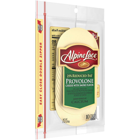Alpine Lace Sliced Provolone Cheese with Smoked Flavor, 8 Ounce -- 12 per case