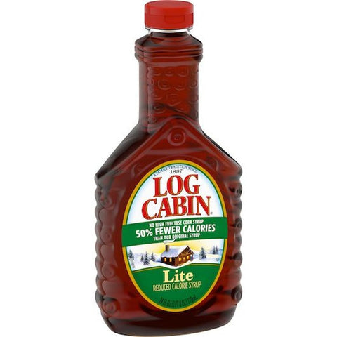 Log Cabin Lite Syrup, 24 Fluid Ounce -- 12 per case