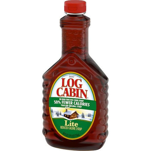 Log Cabin Lite Syrup, 24 Fluid Ounce -- 12 per case