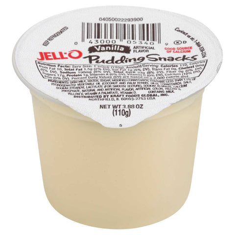 Jello Ready To Eat 3.88 Ounce Vanilla Pudding, 4 count per pack -- 6 per case.