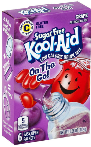 Kool Aid On The Go Zero Sugar Grape Powdered Soft Drink Mix, 0.36 Ounce -- 12 per case
