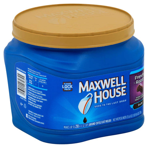 Maxwell House French Roast Ground Coffee, 1.6 Pound -- 6 per case.
