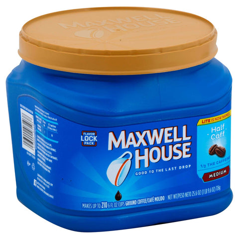 Maxwell House Half Caff Ground Coffee, 1.6 Pound -- 6 per case.