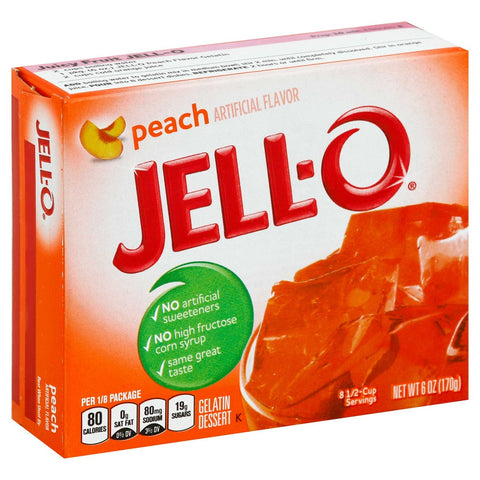 Kraft Jello O Gelatin Peach Dessert, 6 Ounce -- 24 per case.