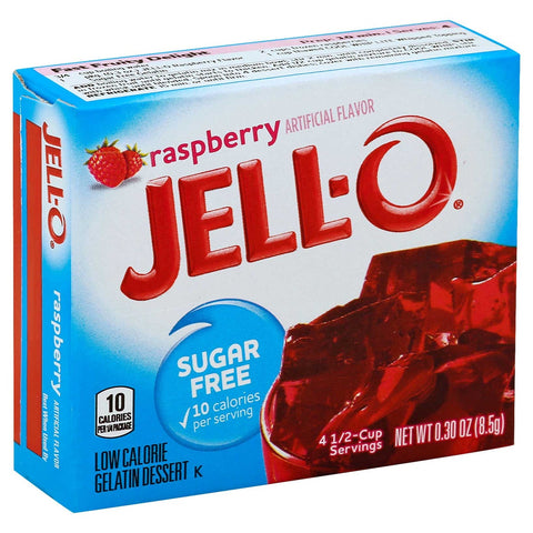 Jello Sugar Free Raspberry Gelatin, .3 Ounce -- 24 Case