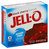 Jello Black Cherry Gelatin Dessert, 0.3 Ounce -- 24 per case.