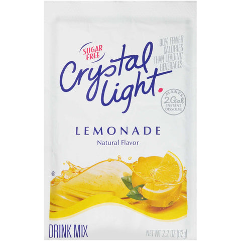Crystal Light Lemonade Mix 12 Envelopes Per Case - Each Evelope Makes 2 Gallons