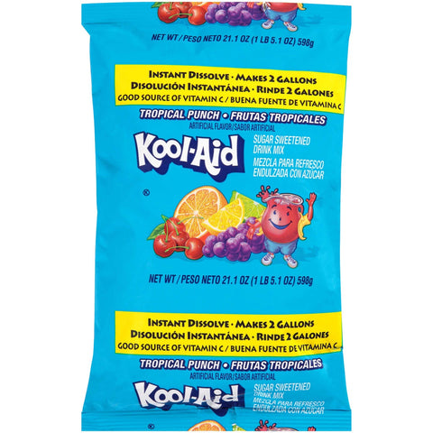 Kool-Aid Tropical Punch Powdered Drink Mix Pouch, 21.1 ounce -- 15 per case