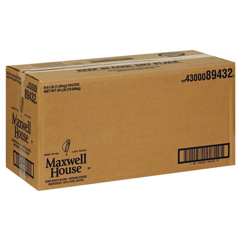 Maxwell House Standard Roast Ground Coffee, 3 lb. 8 per case