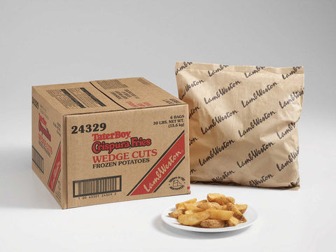 Lamb Weston Taterboy Crispura Wedge Cut Potato Fry, 5 Pound -- 6 per case.