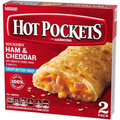 Nestle Hot Pockets Ham and Cheese Stuffed Sandwich, 9 Ounce -- 8 per case.