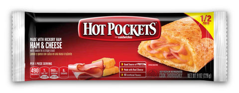 Nestle Hot Pockets Ham and Cheese Stuffed Sandwich, 8 Ounce -- 12 per case.