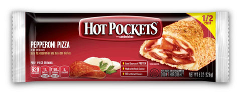 Nestle Hot Pockets Pepperoni Pizza Stuffed Sandwich, 8 Ounce -- 12 per case.