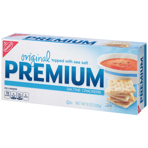 Kraft Nabisco Premium Original Saltine Cracker, 8 Ounce -- 12 per case.