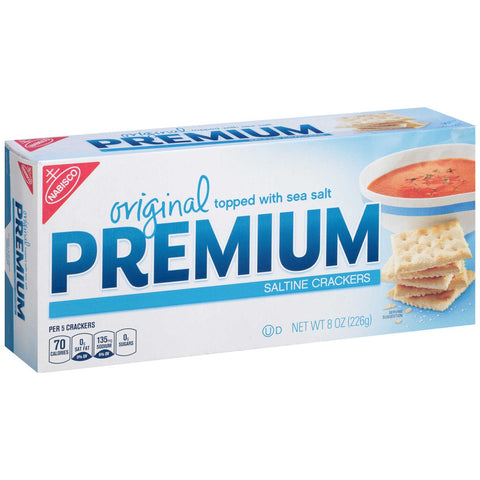 Kraft Nabisco Premium Original Saltine Cracker, 8 Ounce -- 12 per case.