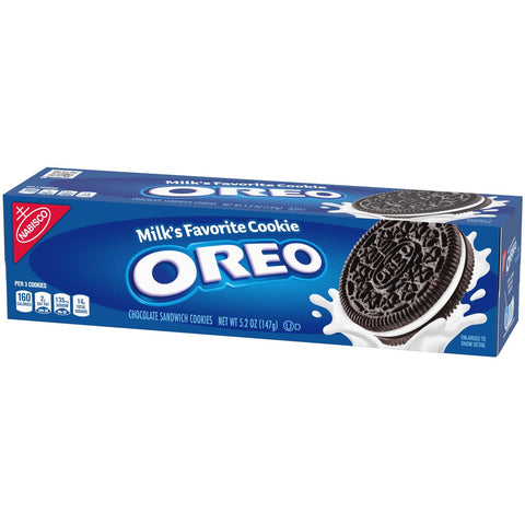 Nabisco Oreo Chocolate Cream Sandwich Cookies, 5.25 Ounce -- 12 per case.