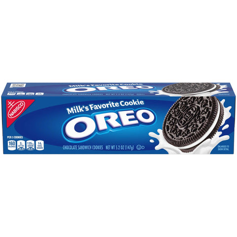 Nabisco Oreo Chocolate Cream Sandwich Cookies, 5.25 Ounce -- 12 per case.